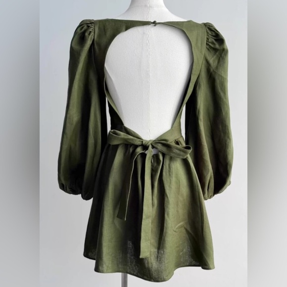 Reformation Brodie Linen Dress Size 0 - Picture 3 of 3